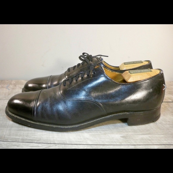 Joseph Cheaney & Sons Daytons Capped Cap Toe Black Dress Oxfords Shoes Men's 10 - Picture 6 of 10